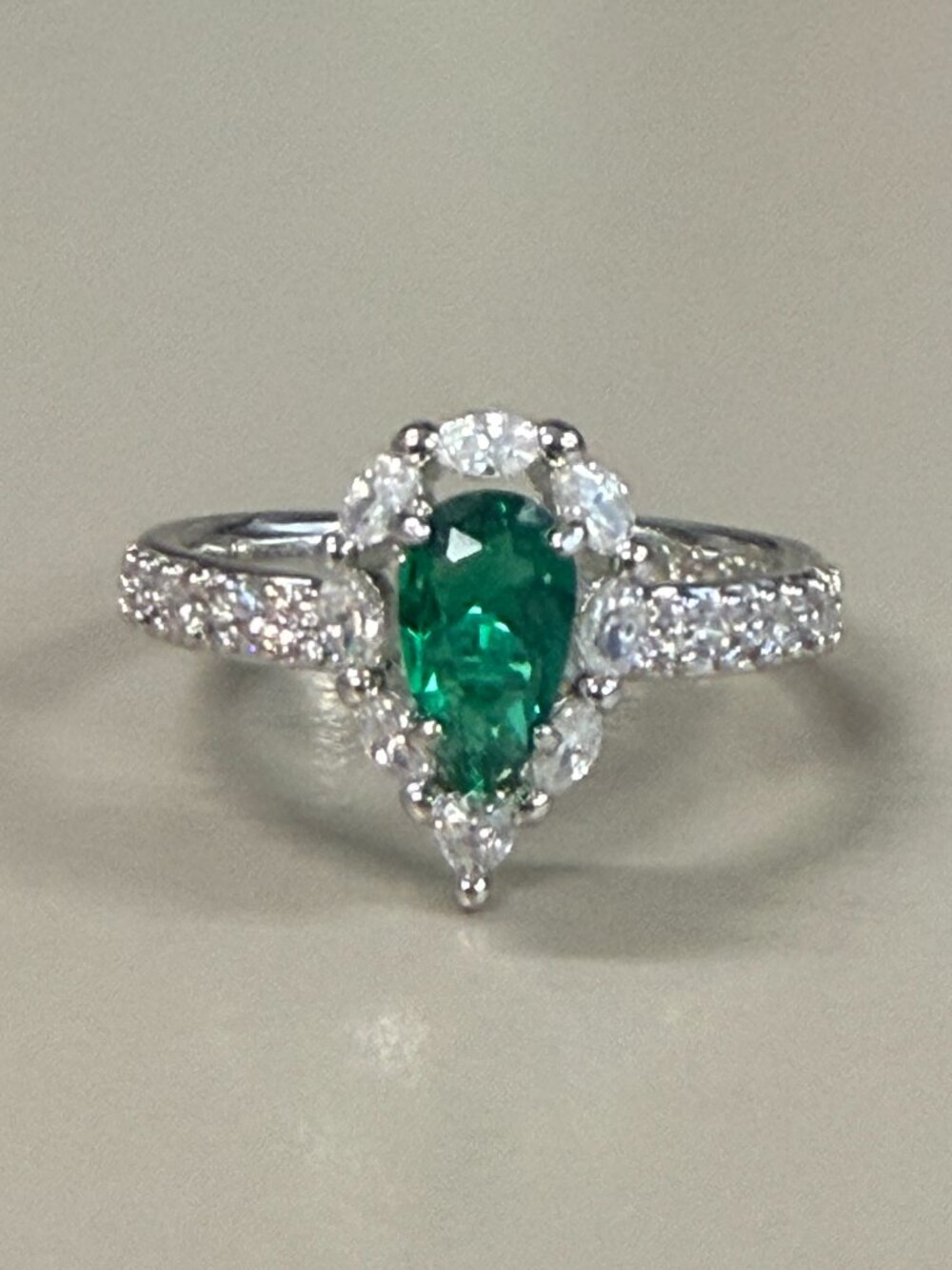 Bomb Party Kids May Green Emerald Adjustable Ring